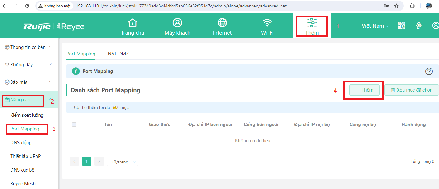 nat port trên 2 modem